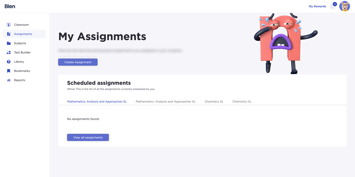 Blen tutor app customized assignment.